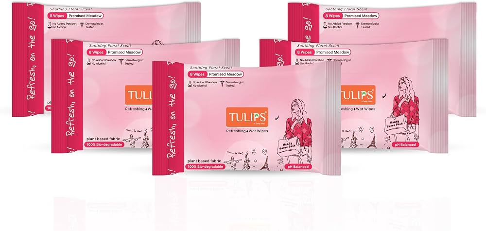 TULIPS Handy Purse Pack – Promised Meadow, 8 Wipes