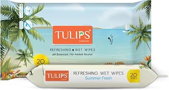 TULIPS Refreshing Wet Wipes – Summer Fresh, 20 Wipes