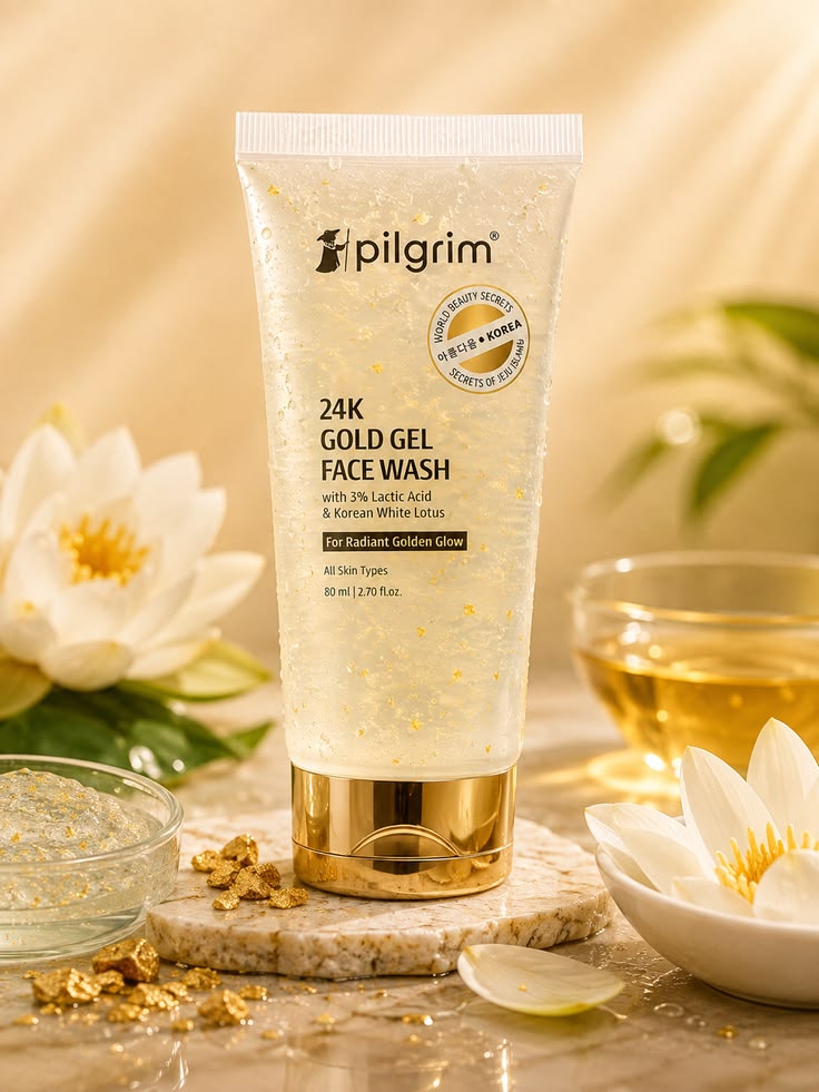 Pilgrim 24K Gold Gel Face Wash – 80 ml