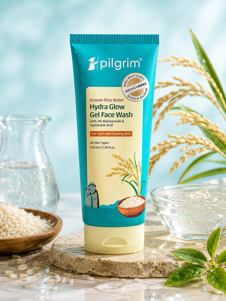 Pilgrim Korean Rice Water Hydra Glow Gel Face Wash – 100 ml