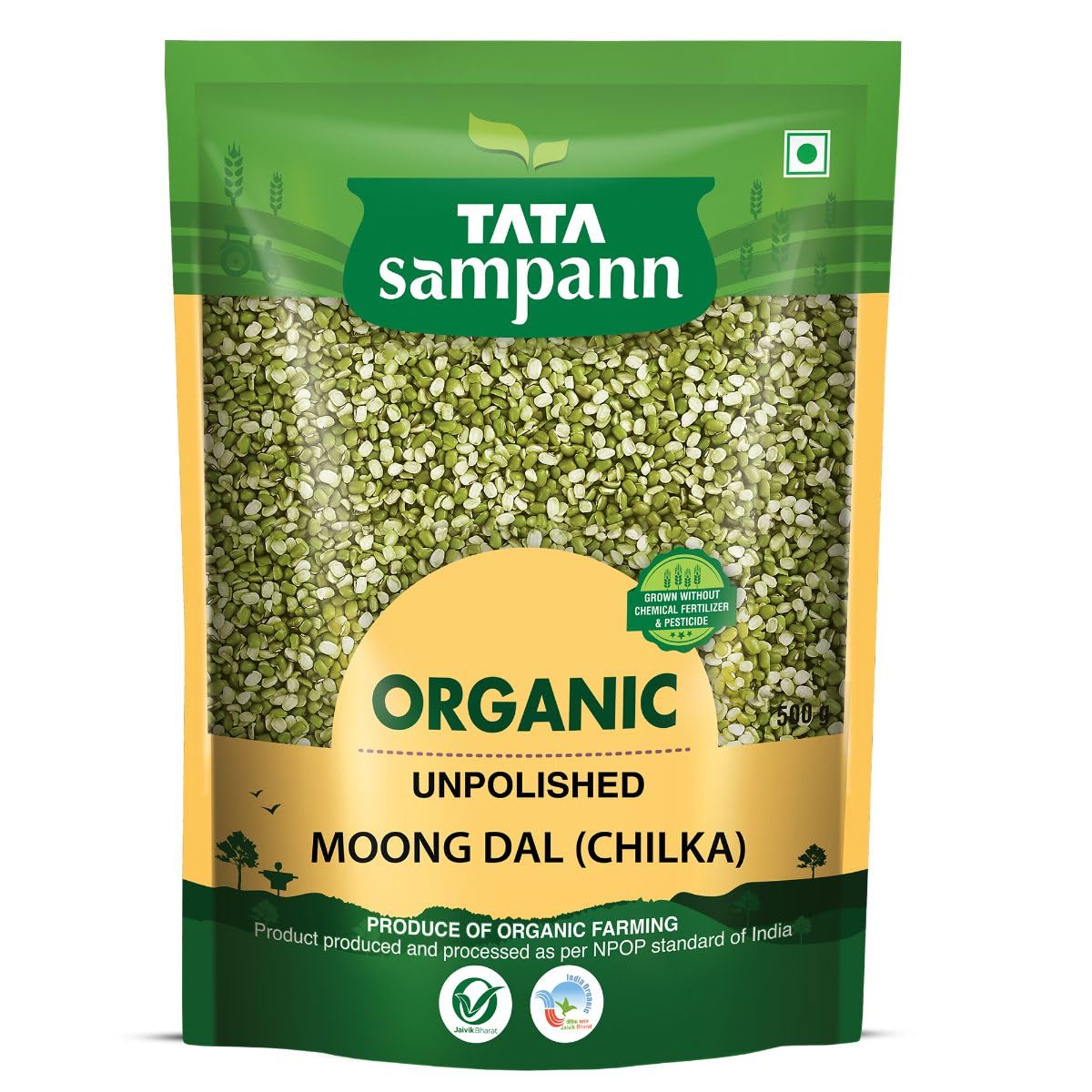 Tata Sampann Organic Moong Dal Chilka – 500 g