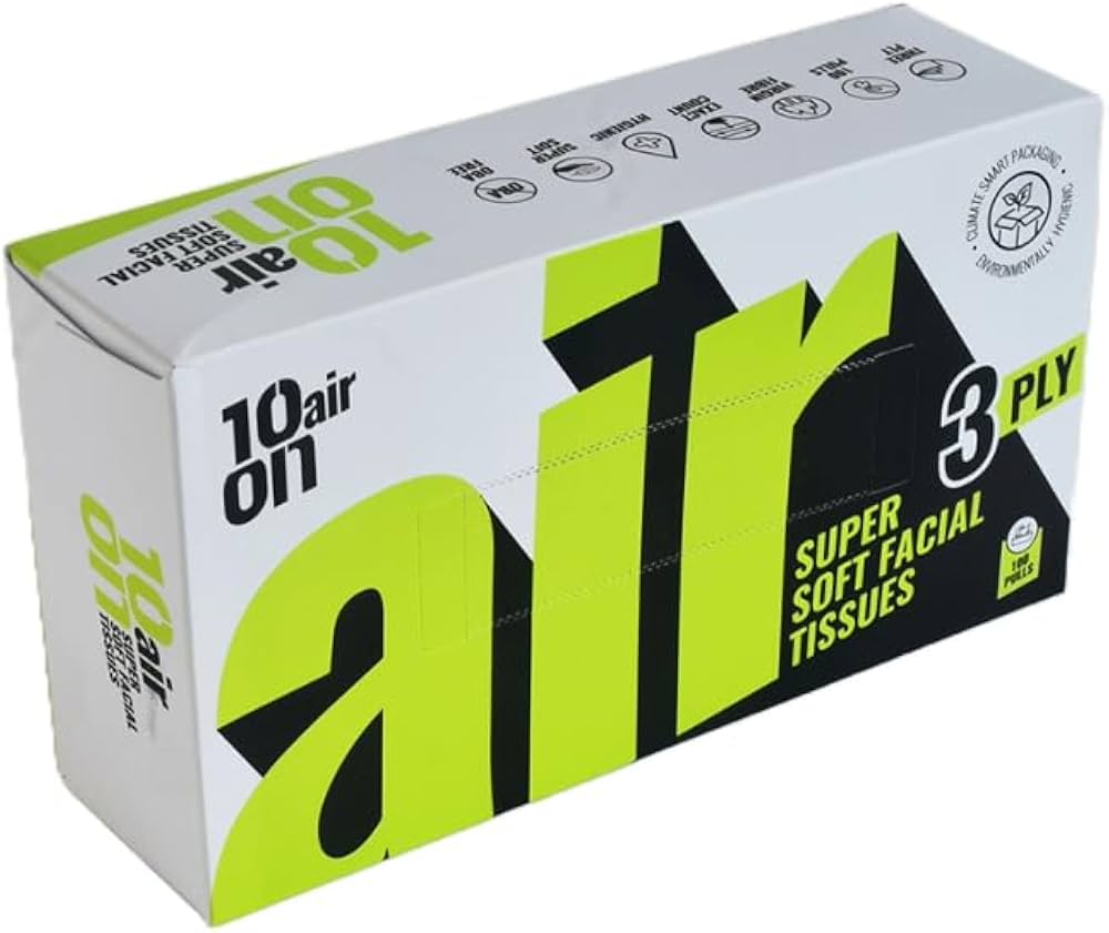 10on Tissues Air Super Soft Facial Tissue Box – 20 × 20 cm – 100 Pulls – 3 Ply
